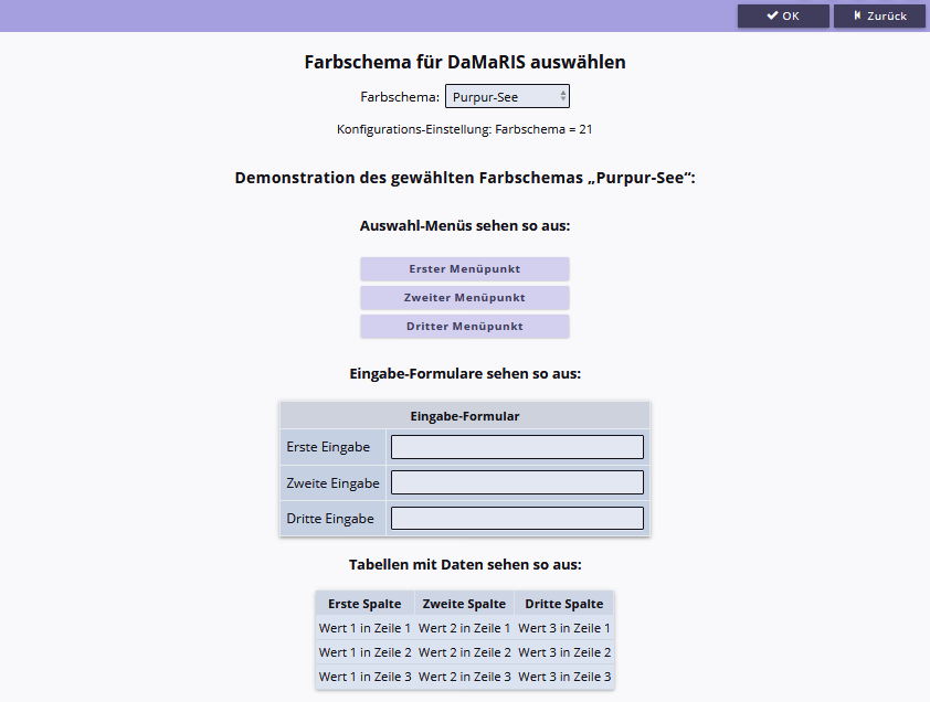 Farbschema auswählen