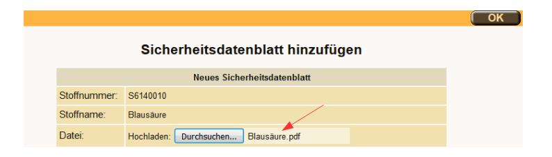 SBD Katasterliste Datei hinzufügen