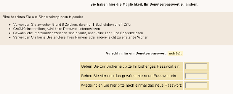 Passwort ändern